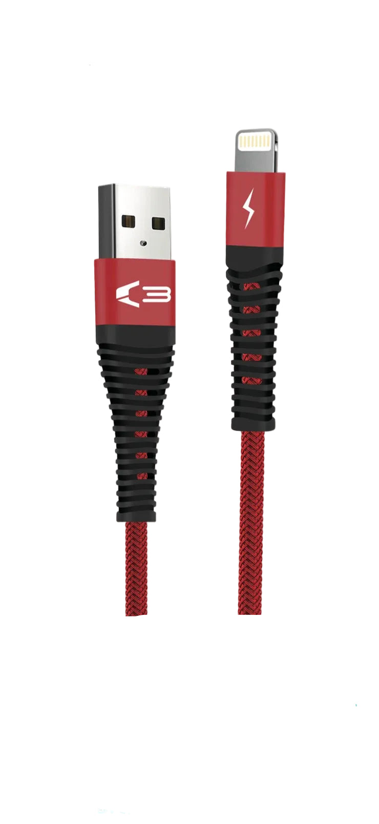 06075 - Braided Lightning Cable 1M - Red