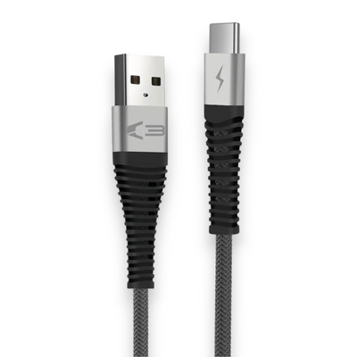06167 - Braided USB-C Cable 1M - Grey