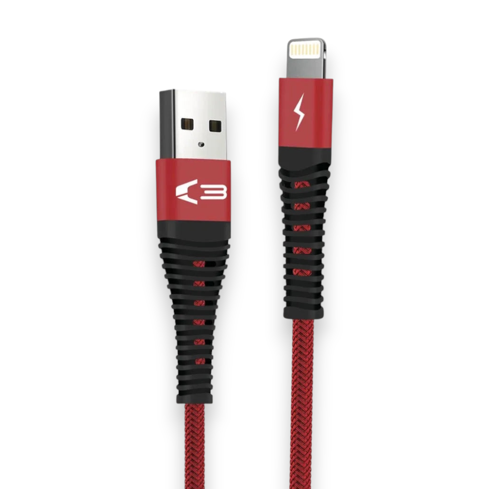 06075 - Braided Lightning Cable 1M - Red