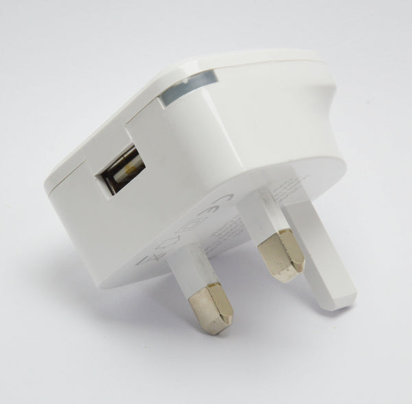 C3 Single USB 3 Pin Mains Charger USB Wall Charger Plug Adaptor