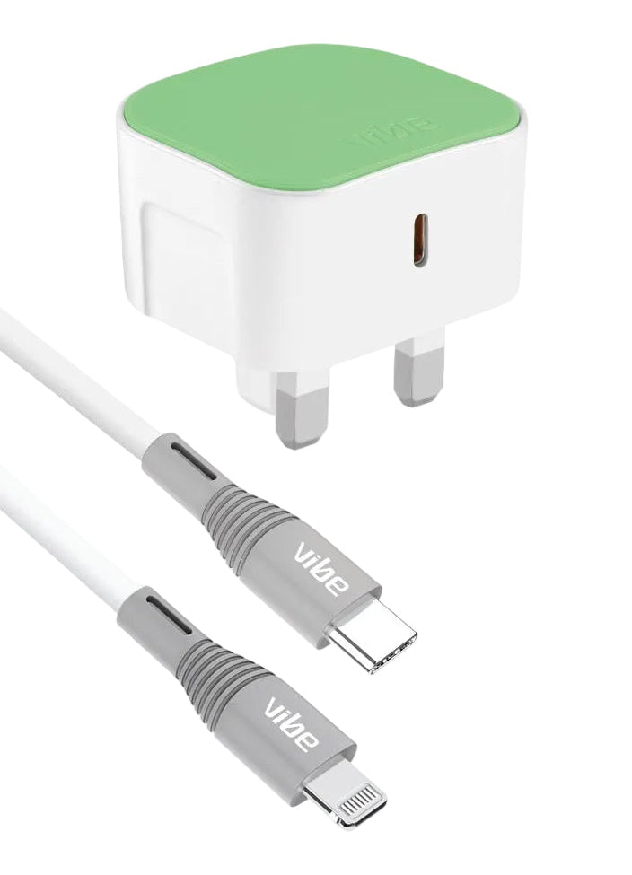 WO - 20W USB-C PD Mains Charger & lighting Cable Set (1.2m)