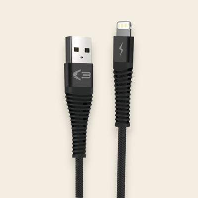 02459 - Braided Lightning Cable 1M - Black