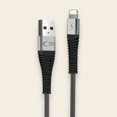 06044 - Braided Lightning Cable 1M - Grey