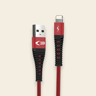06075 - Braided Lightning Cable 1M - Red