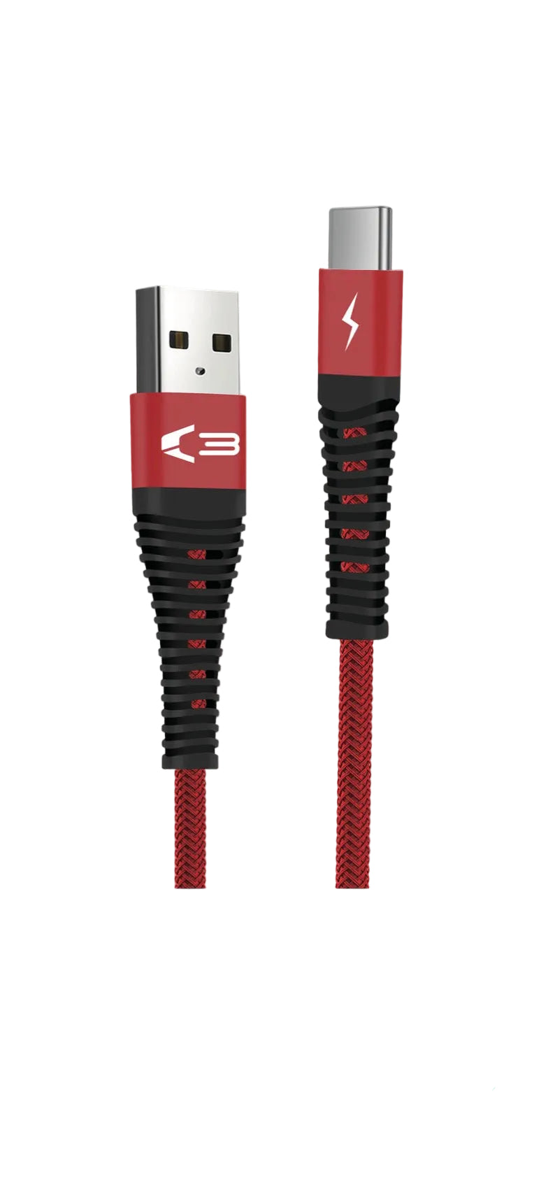 06198 - Braided USB-C Cable 1M - Red