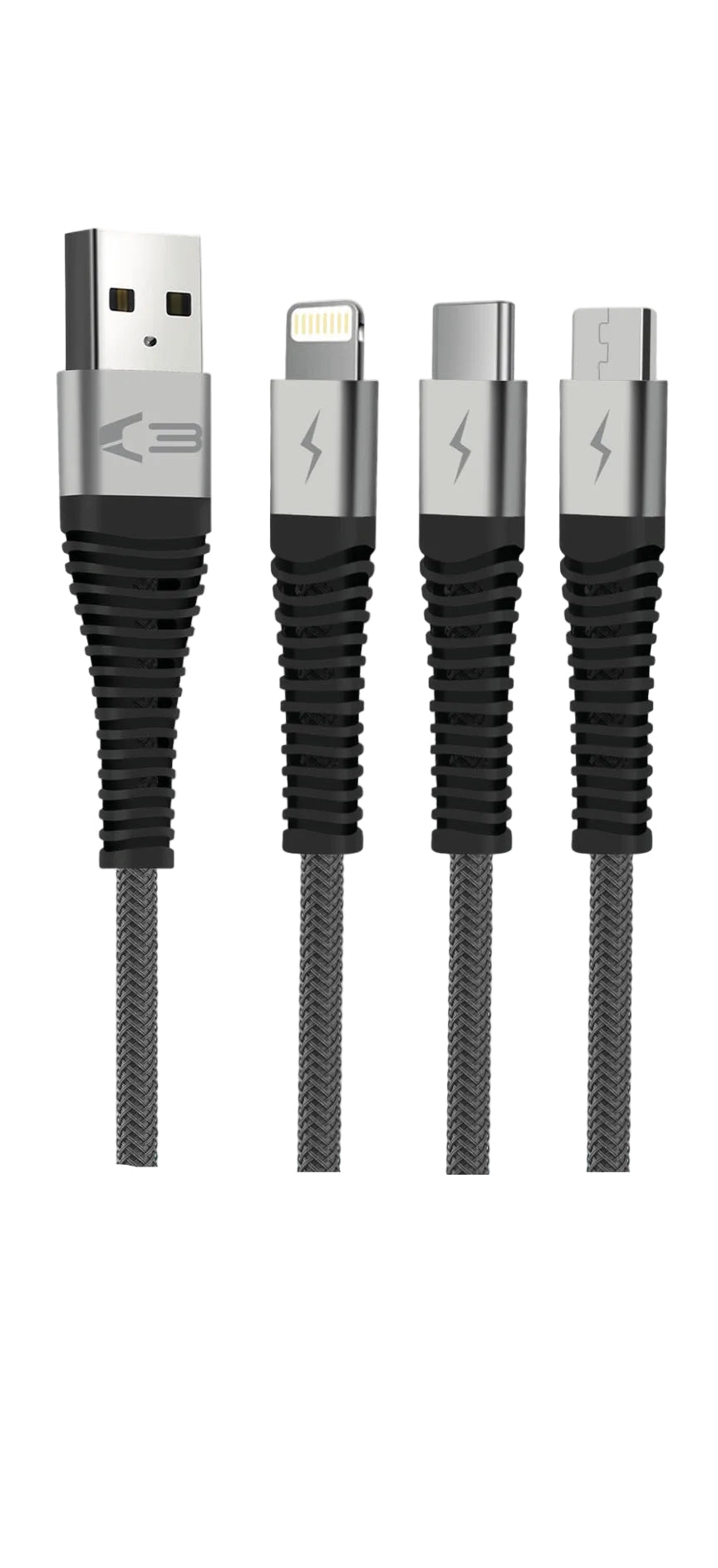07997 - Universal 3-in-1 Braided Cable 1.2M