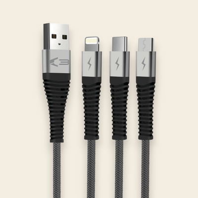 07997 - Universal 3-in-1 Braided Cable 1.2M
