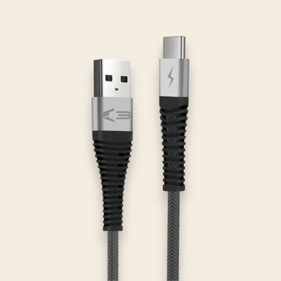 06167 - Braided USB-C Cable 1M - Grey