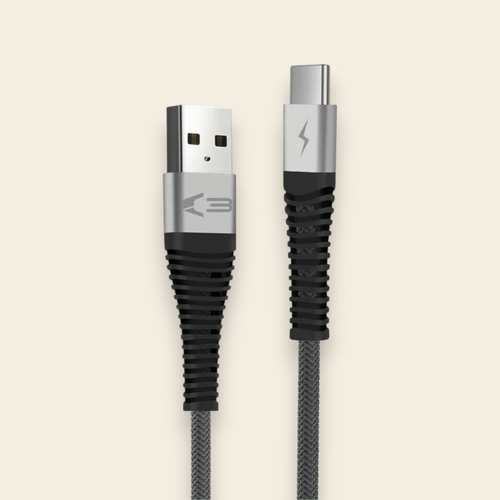 06167 - Braided USB-C Cable 1M - Grey