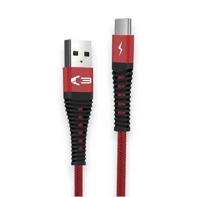 06198 - Braided USB-C Cable 1M - Red