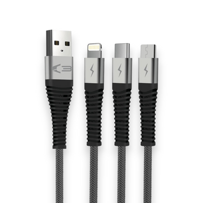 07997 - Universal 3-in-1 Braided Cable 1.2M