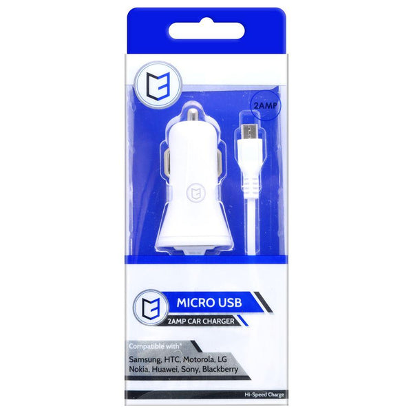 C3 2 AMP Micro USB Car Charger - White