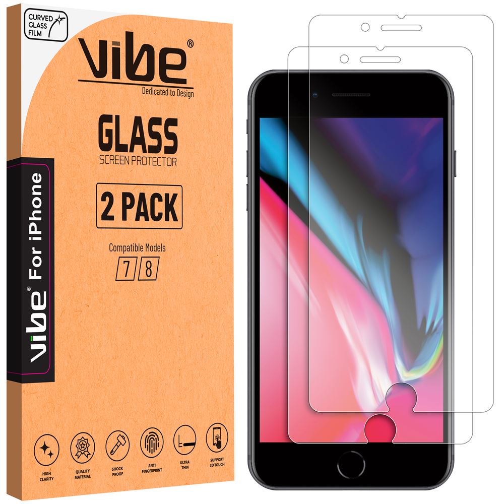 Vibe Apple iPhone 7 and 8 Temper Glass Screen Protector Glass Film