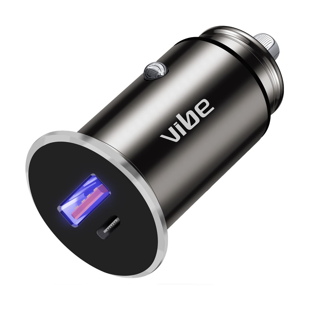 Vibe Ultra Fast Dual USB/PD Car Charger- 24v 5 amp