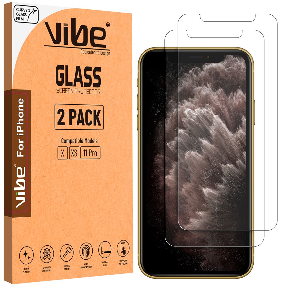 Vibe Apple iPhone X XS 11 Pro Temper Glass Screen Protector Glass Film